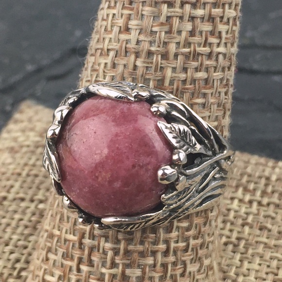PZ Israel Sterling Silver Rhodonite Ring 10 - Picture 4 of 11
